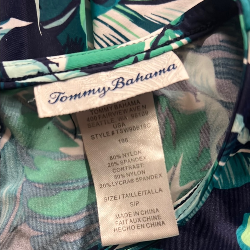 Tommy Bahama Breezy Palm split neck tropical print cover-up - Picture 2 of 5